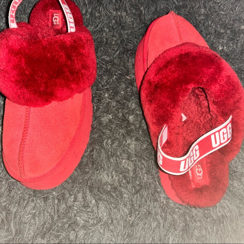 Red uggs, Christmas addition. Size 10 woman’s, like new.